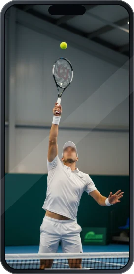 Imagen ilustrativa de tenis en la pantalla de un teléfono